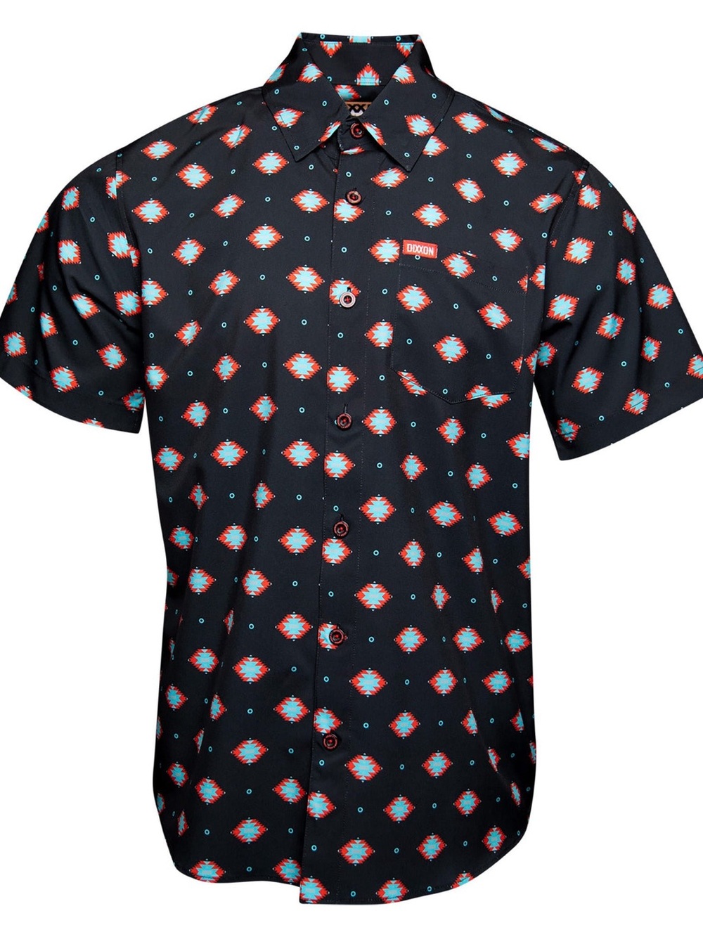 Dixxon La Mesa Geometric Button Down
Party Shirt in Black & Red Size 2X - Picture 2 of 7